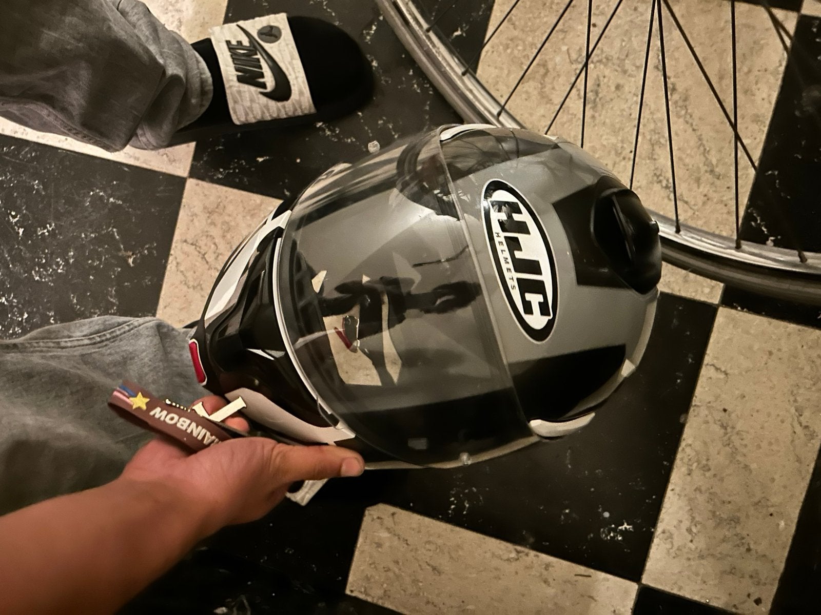 HJC helm, Fietsen en Brommers, Ophalen of Verzenden, Gebruikt, Medium
