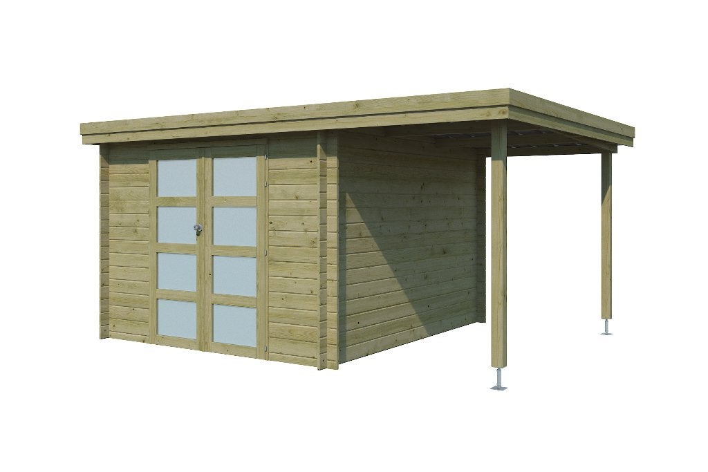 Blokhut Oregon 445x325cm NIEUW, Tuin en Terras, Ophalen of Verzenden, Nieuw, Hout, Overige typen