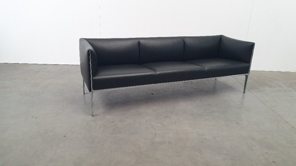 Asienta design bank 3z zwart leder Wilkhahn Jehs & Laub 2019, Enlèvement, Utilisé, Cuir