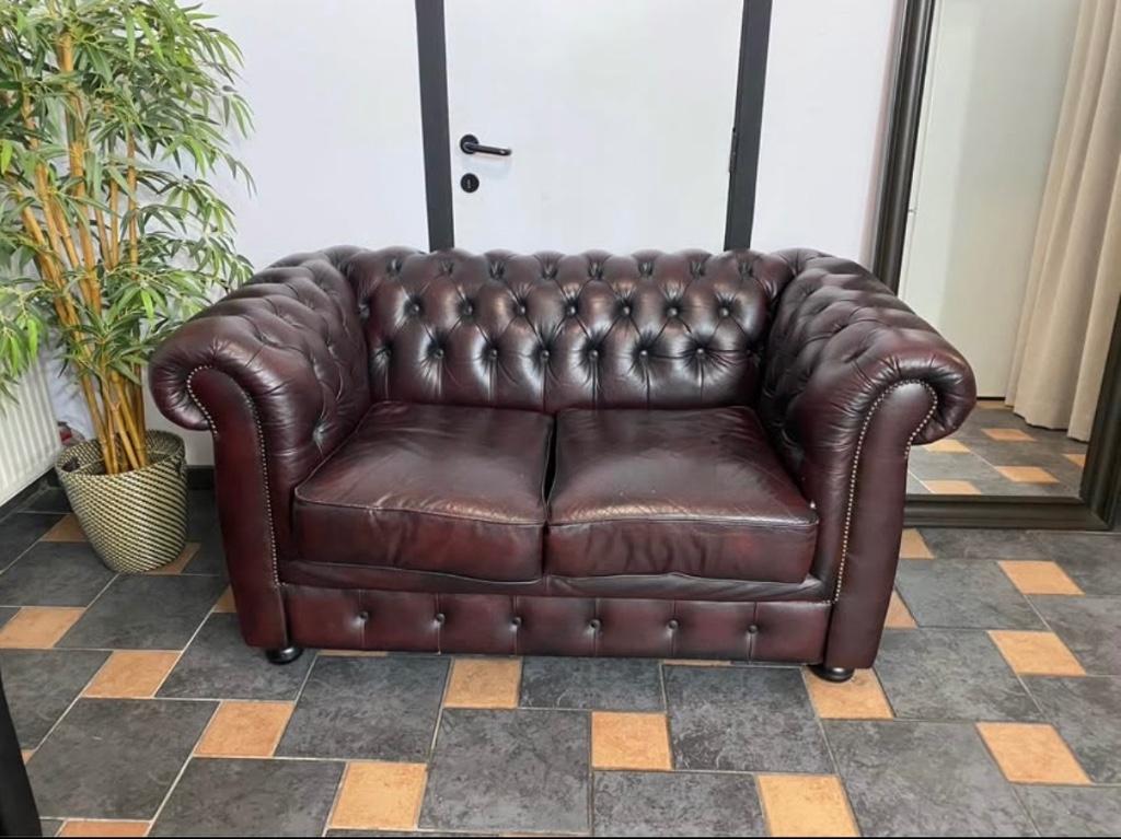 Chesterfield, Ophalen, Gebruikt, Tweepersoons, Leer