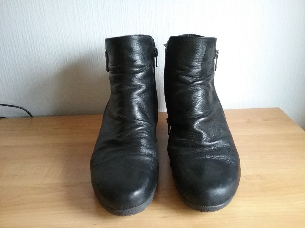Bottines cuir noir Hush Puppies, Comme neuf, Enlèvement, Boots et Botinnes, Hush puppies