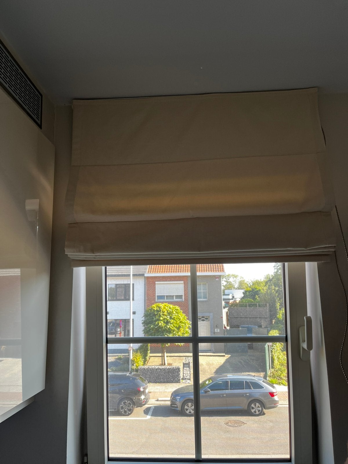 Vouwgordijn, Huis en Inrichting, Ophalen of Verzenden, Zo goed als nieuw, Crème, Vouwgordijn