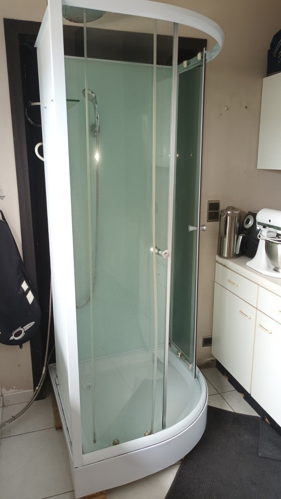 Douche cabine, Ophalen
