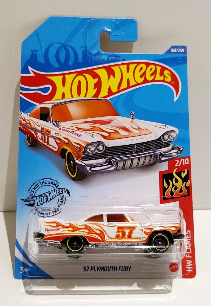 Hot Wheels ´57 Plymouth Fury Wit Flames (2018), Ophalen of Verzenden