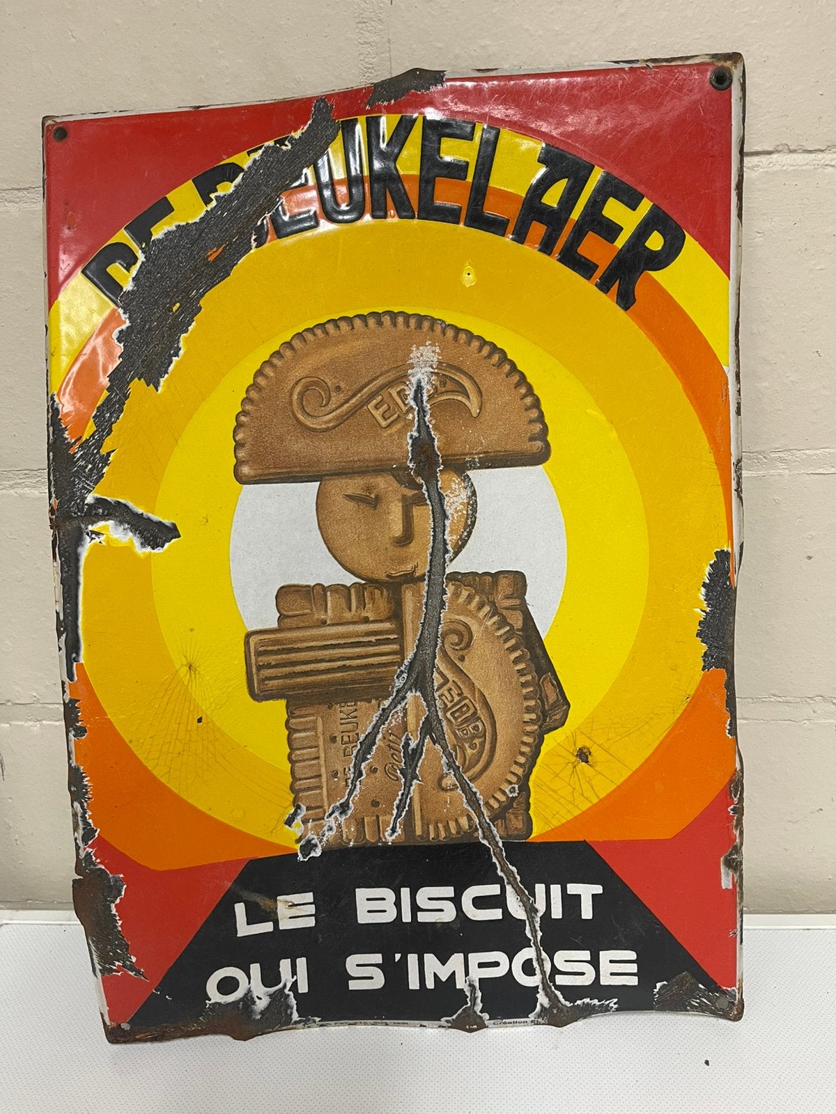 De beukelaer biscuit 1931 emaille geleefd, Verzamelen, Merken en Reclamevoorwerpen, Ophalen of Verzenden, Zo goed als nieuw