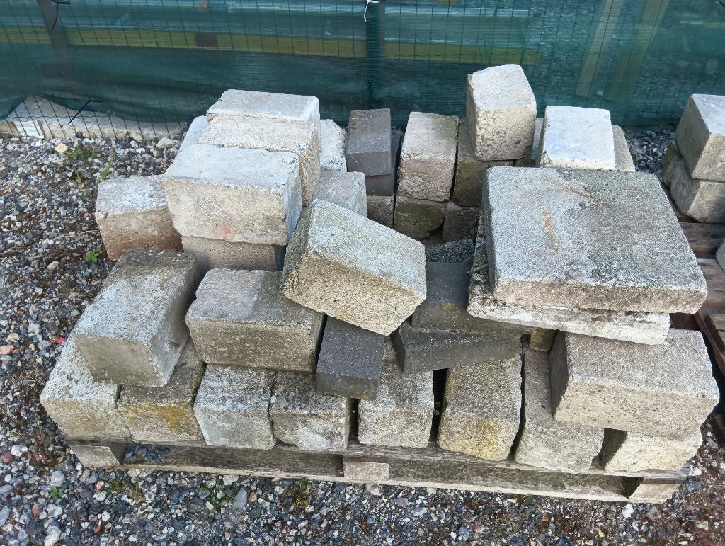Béton, pavés, blocs, dalles, Jardin & Terrasse, Pavé & Dalles, Enlèvement, Utilisé, Béton, Briques