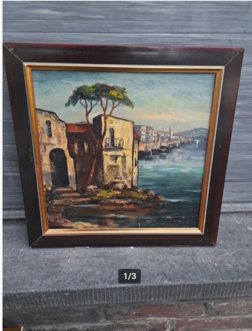 huile sur toile san remo signe fikithauer, Ophalen of Verzenden