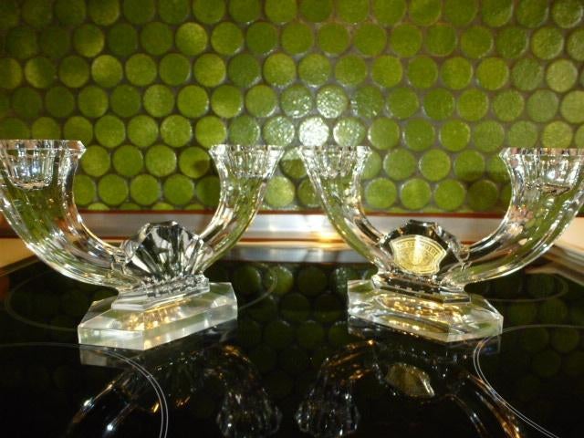 Kristallen kandelaars van Val Saint Lambert, Antiek en Kunst, Antiek | Glaswerk en Kristal, Ophalen