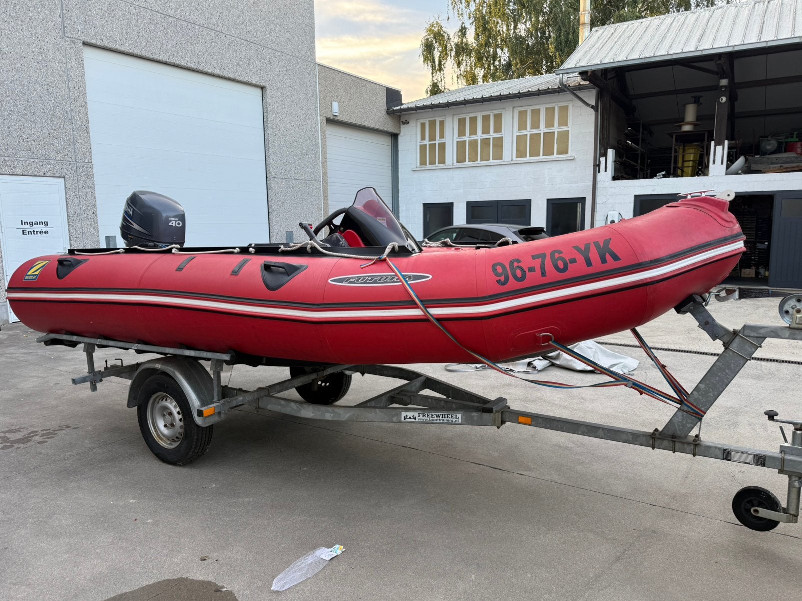 Zodiac MK3 Futura met Yamaha 40pk en trailer, Watersport en Boten, Rubberboten, Gebruikt, Yamaha, Aluminium, Brandstoftank, Inclusief motor