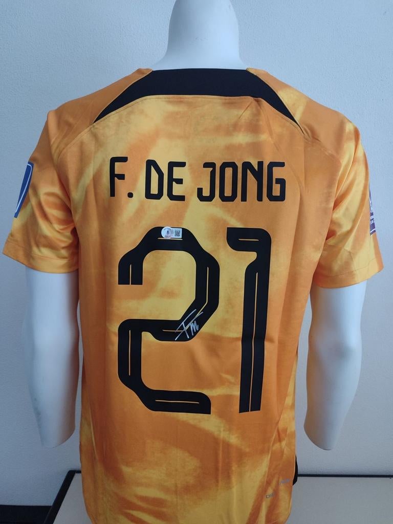 Frenkie de Jong gesigneerd Nederlands elftal shirt Beckett, Verzamelen, Ophalen of Verzenden, Nieuw, Shirt