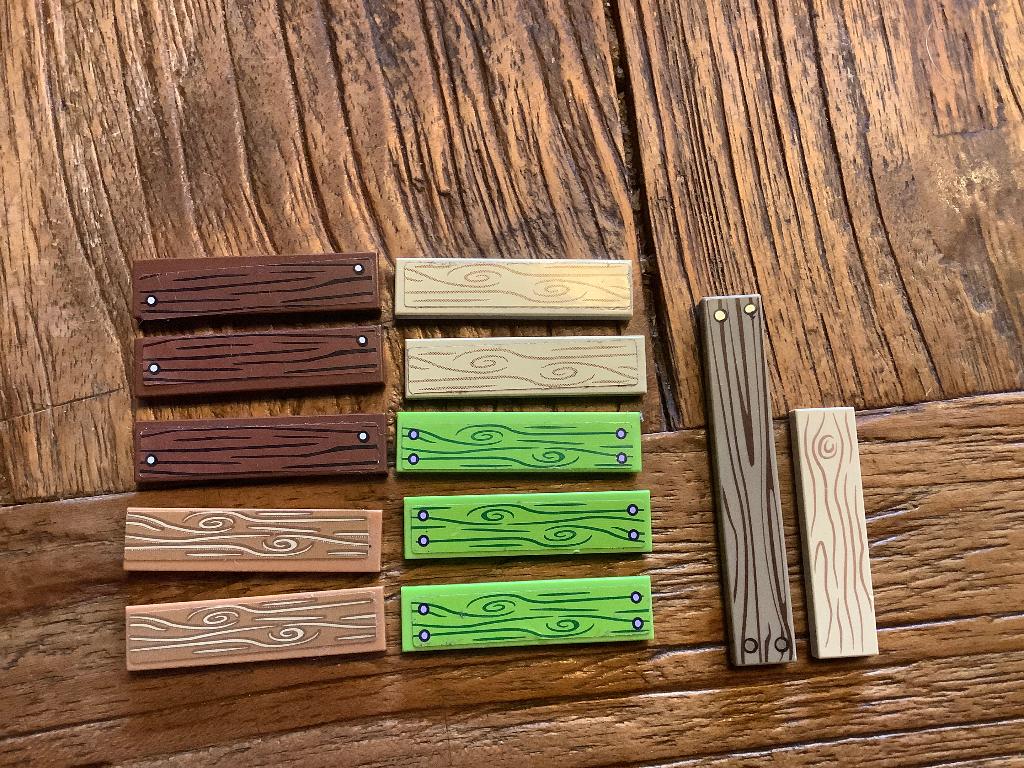 Lego tegels hout motief 12 stuks / 664-T1, Ophalen of Verzenden, Gebruikt, Losse stenen, Lego