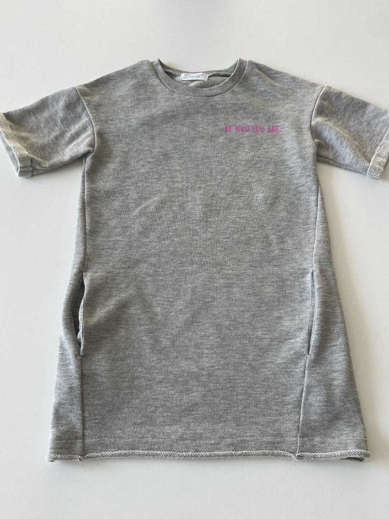 Grijs sweaterjurk maat 128, Kinderen en Baby's, Kinderkleding | Maat 128, Ophalen of Verzenden, Zo goed als nieuw, Meisje, Jurk of Rok