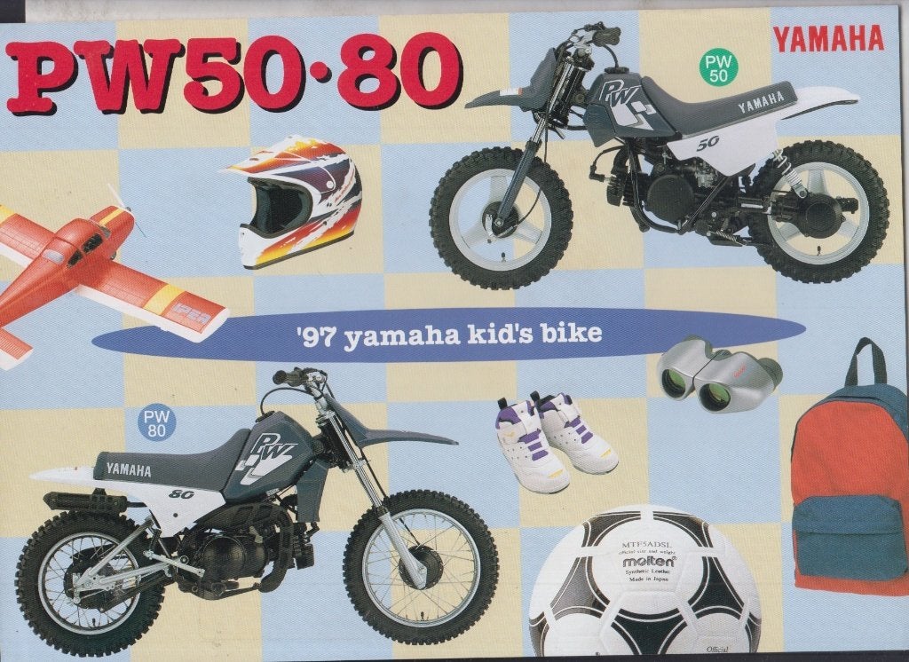 1997 Yamaha PW50 PW80 minibike brochure publicitaire, Verzenden, Gelezen