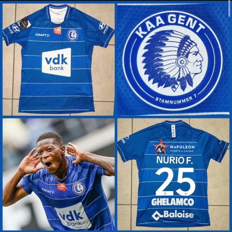 Matchworn shirt Nurio KAA Gent, Enlèvement ou Envoi