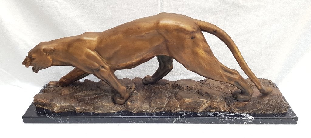 Panthère Art Déco - 61,5 cm !, Antiquités & Art, Mammifère, Statue, Enlèvement ou Envoi, Art deco