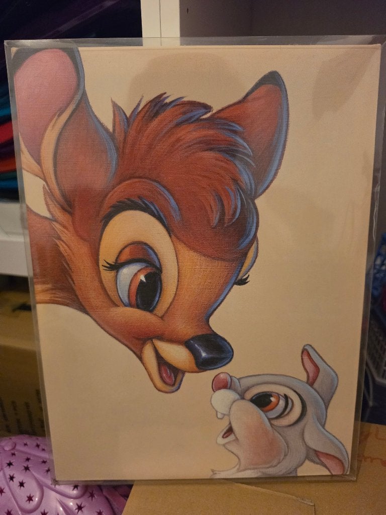 Decoratief canvas/canvas van Disney - Bambi en Panpan, Ophalen, Bambi of Dumbo, Nieuw, Plaatje of Poster