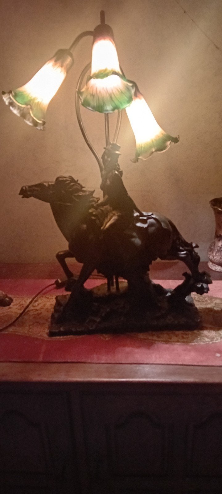 art nouveau tafellamp, Maison & Meubles, Enlèvement, Comme neuf, Lampe figurine, Art déco