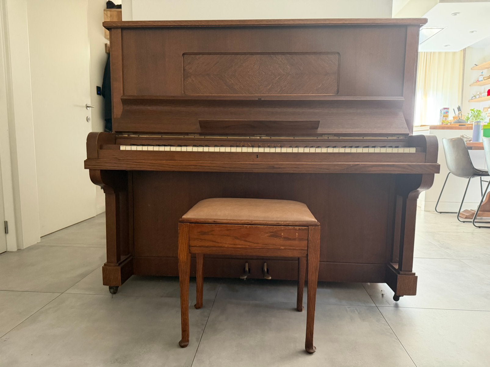 Antieke Förster Leipzig piano, Ophalen, Zo goed als nieuw, Piano