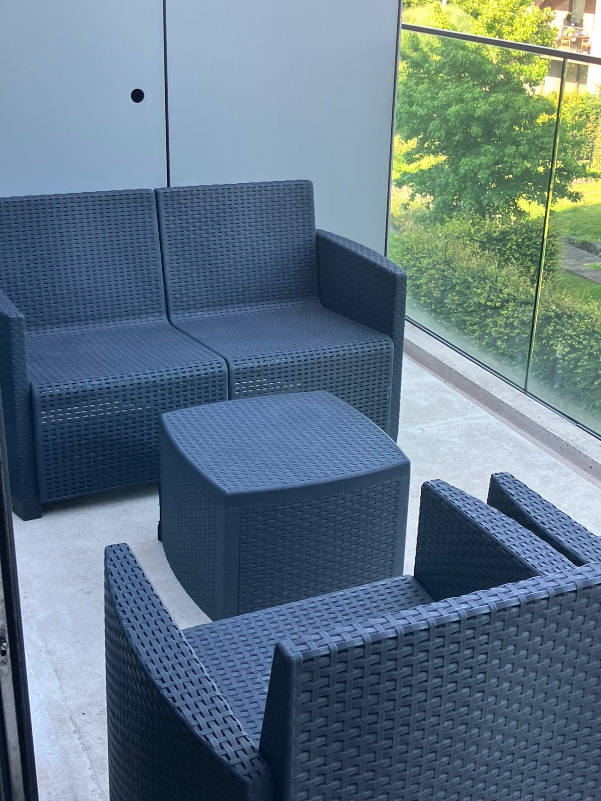 Loungeset, Tuin en Terras, Ophalen, 4 zitplaatsen, Kunststof, Bijzettafel