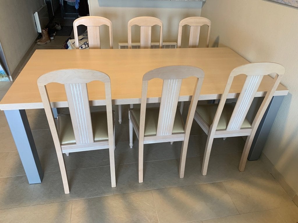 eettafel, Huis en Inrichting, Tafels | Eettafels, Ophalen, Gebruikt, 100 tot 150 cm, Vijf personen of meer