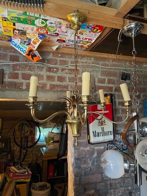 vintage hanglamp s.a. boulanger, Ophalen, Gebruikt, Metaal, 50 tot 75 cm