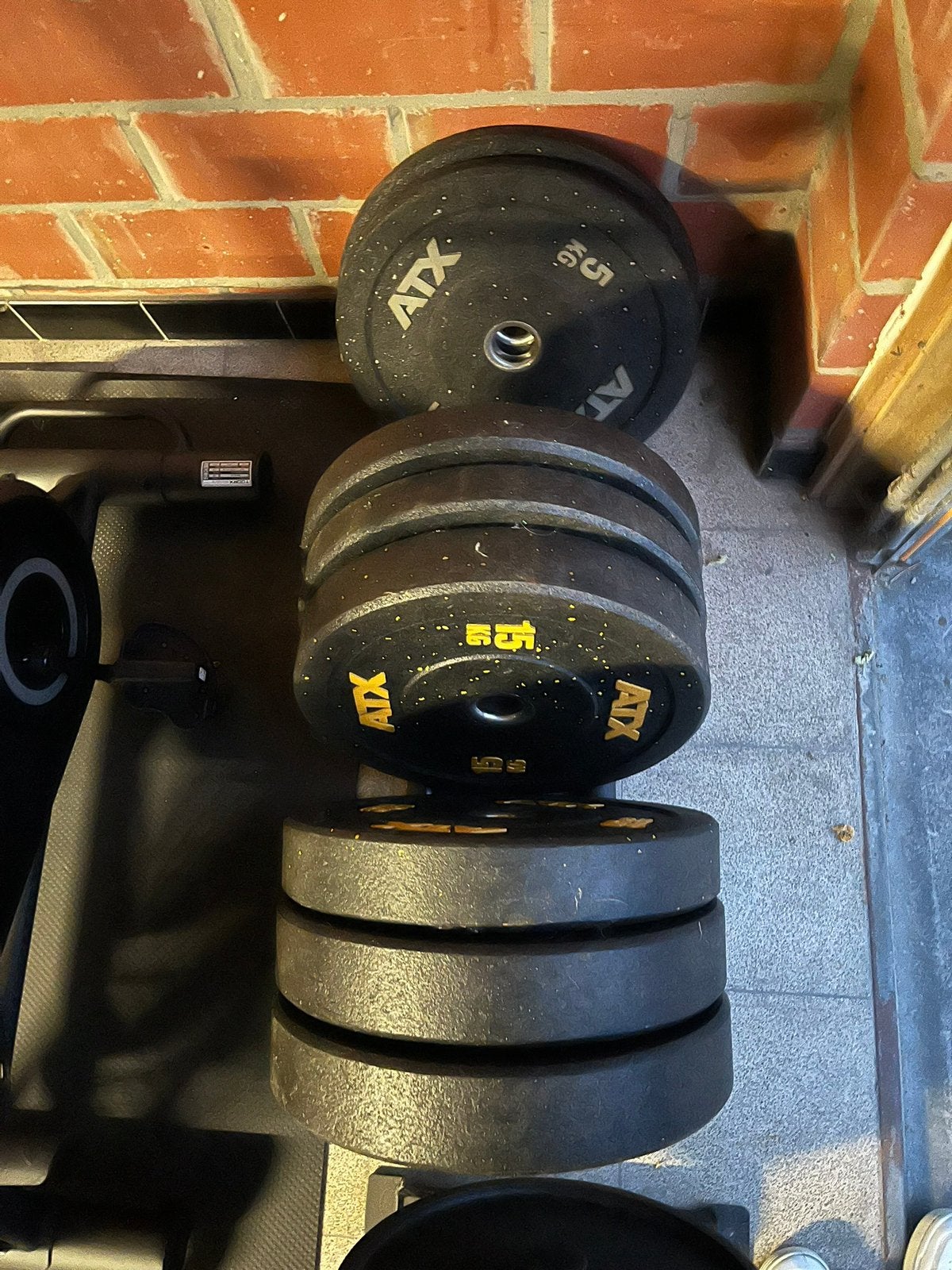 ATX bumperplates + Squat Rack + Deadliftplatform + O-bar, Enlèvement, Comme neuf