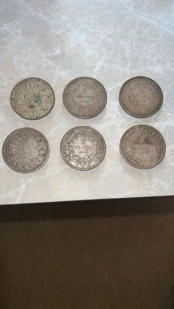 Set van 6 antieke munten van 5 frank, Ophalen, Losse munt