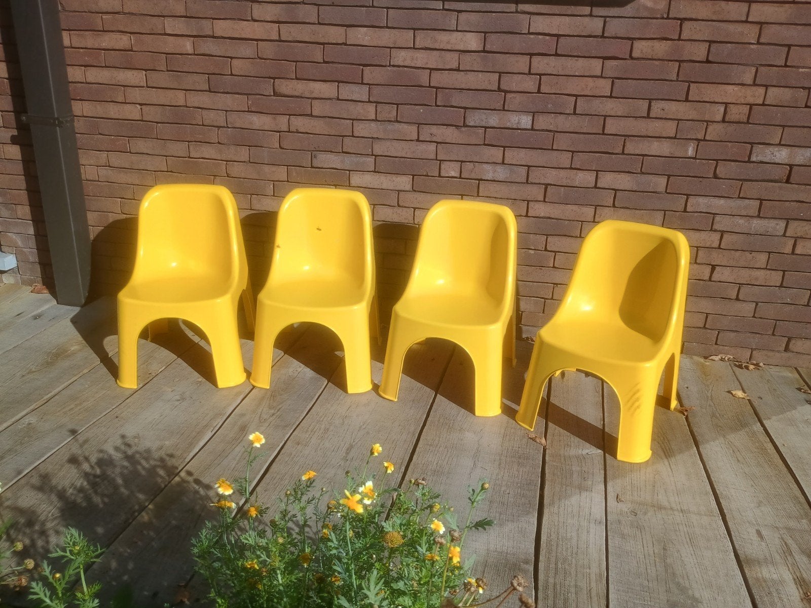 Tuinstoel ProGarden 4 stuks kinderstoel stapelstoe, Ophalen, Gebruikt, Kunststof, Stapelbaar