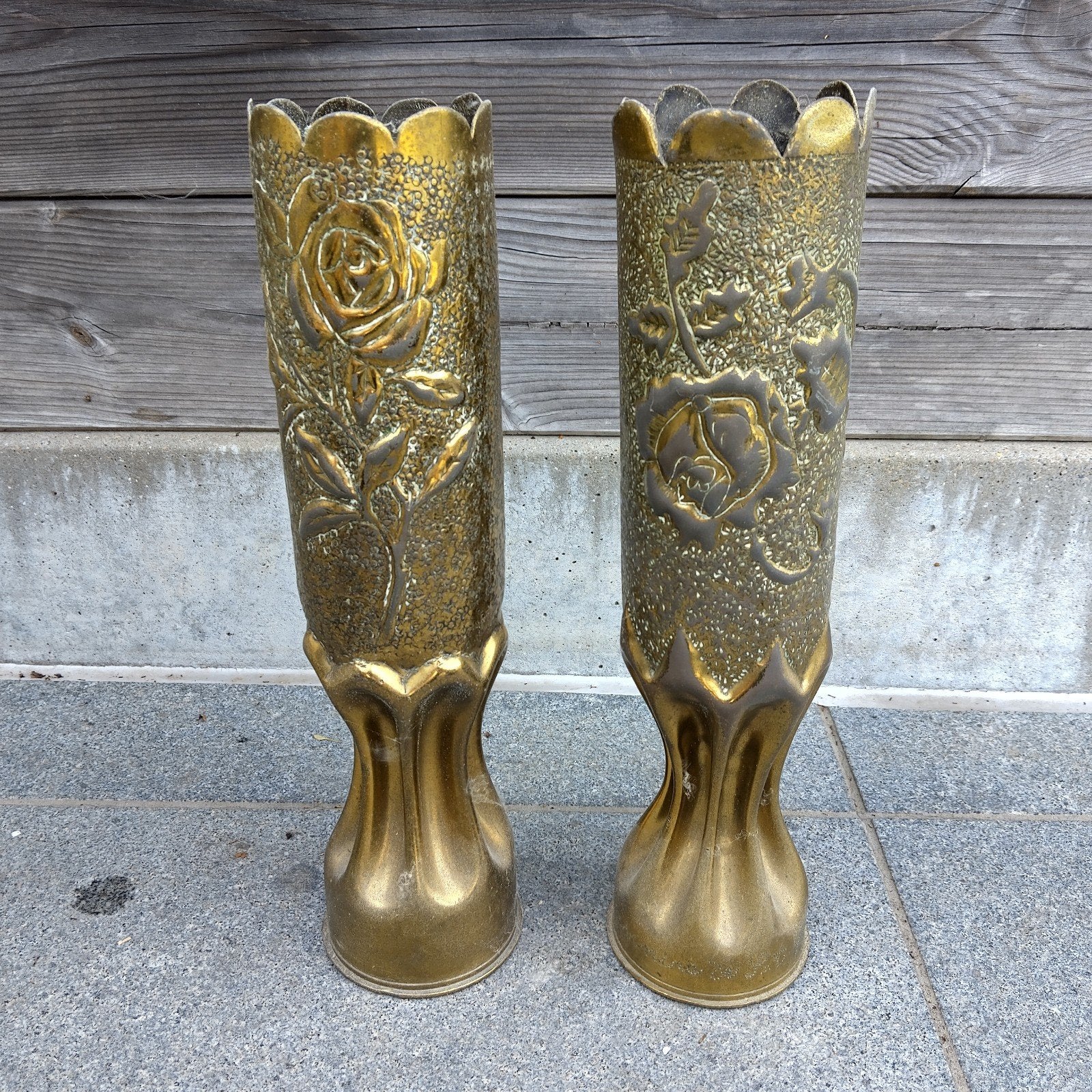 Trench art koperen hulzen wo1, Enlèvement ou Envoi