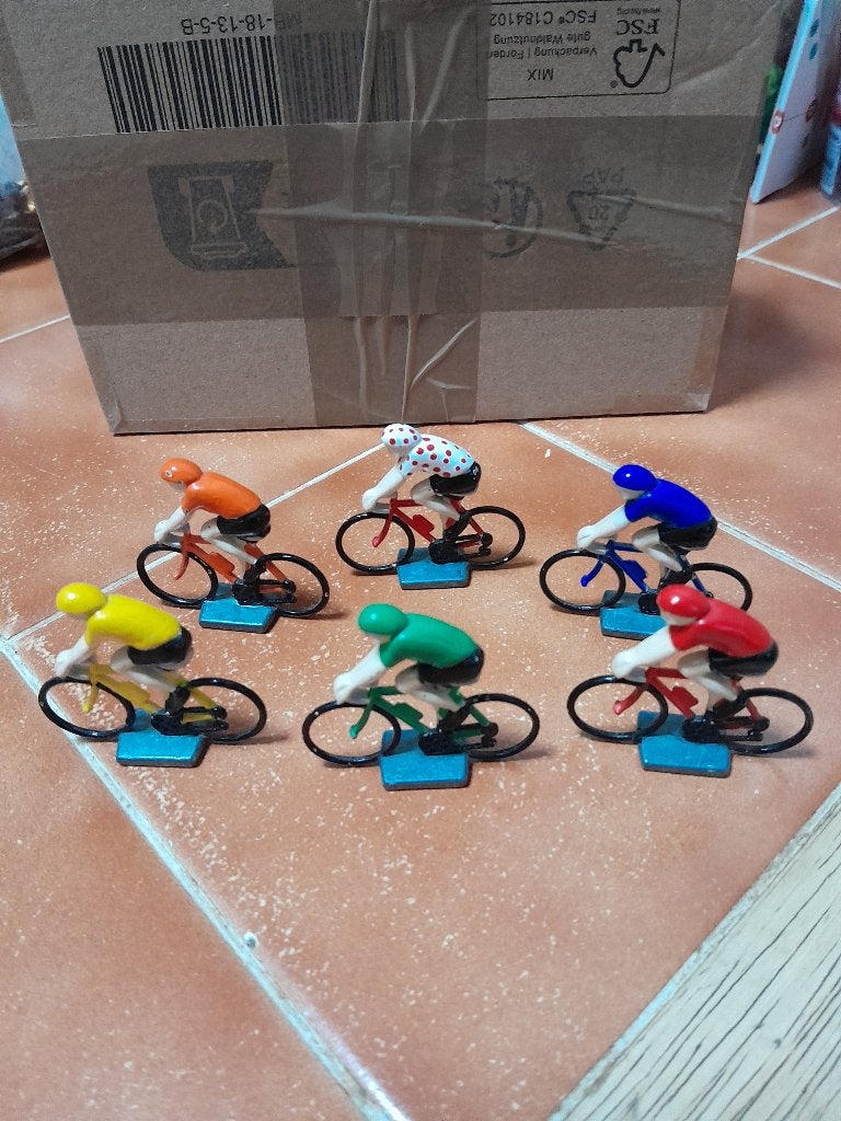 6 Cyclistes en métal Champion Vintage, Enlèvement ou Envoi