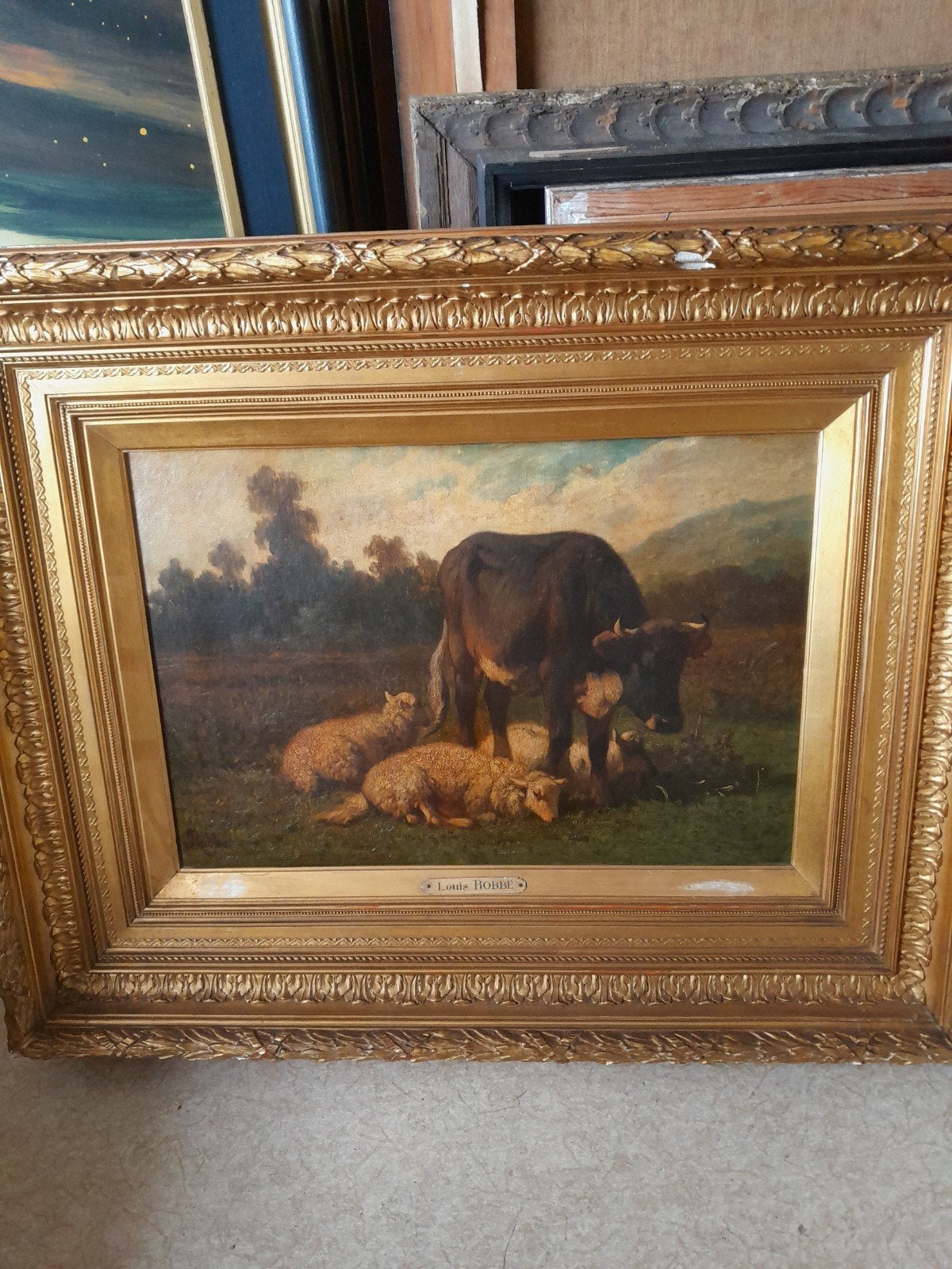 Louis Robbe op doek, Ophalen, Doek