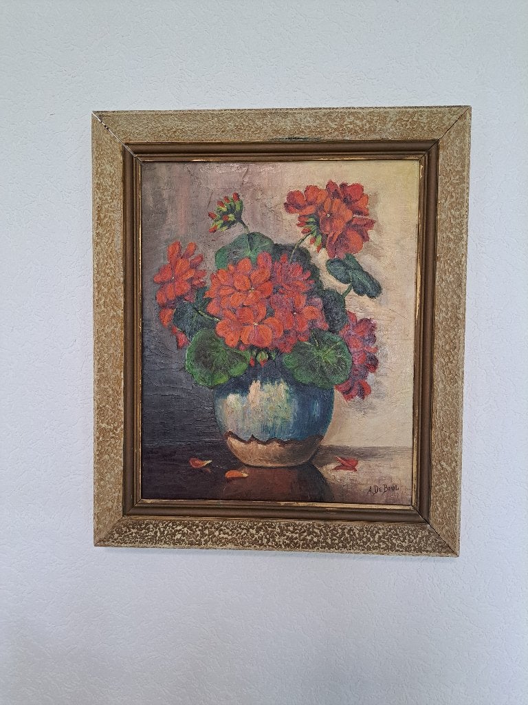 Schilderij A. De Beul, Antiquités & Art, Peinture à l'huile, Panneau, Enlèvement, Encadré
