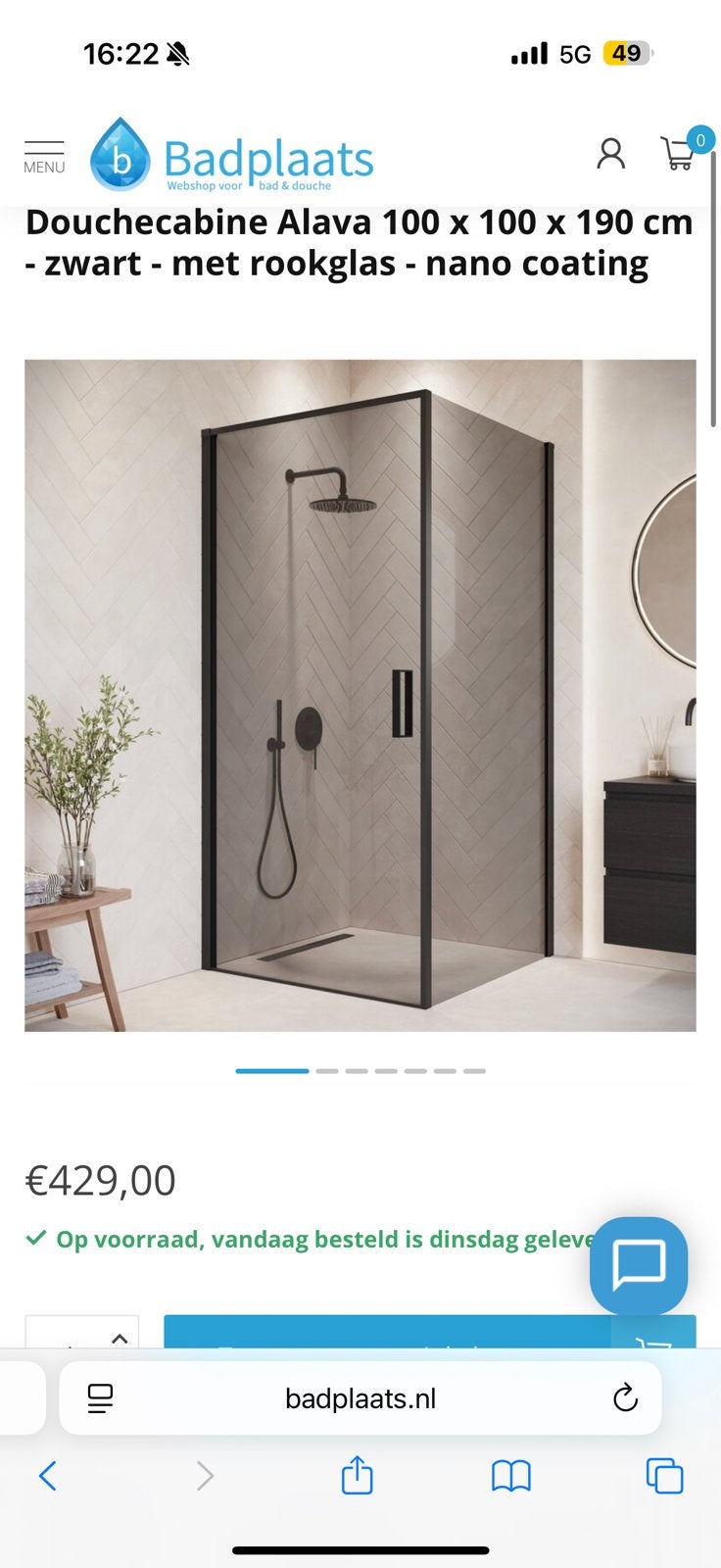 Douche cabine 100 x 100 x 190, Maison & Meubles, Salle de bain | Salle de bain complète, Comme neuf, Enlèvement