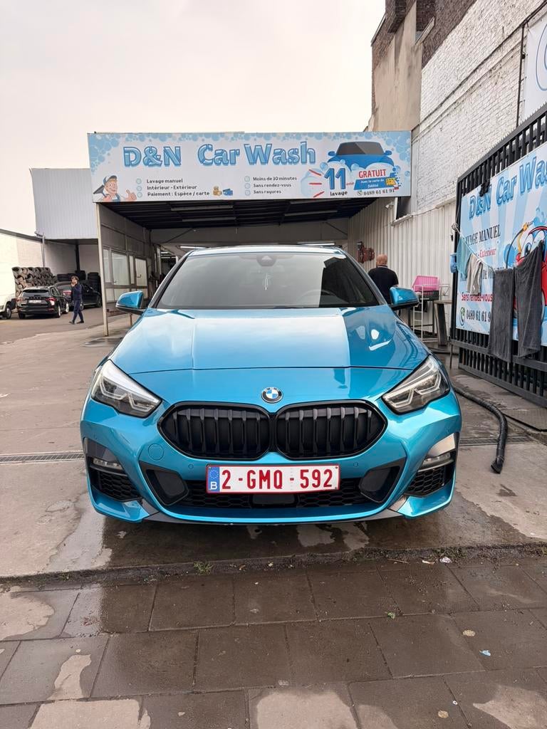 Bmw 218i, 4 deurs, Zwart, Blauw, Alcantara