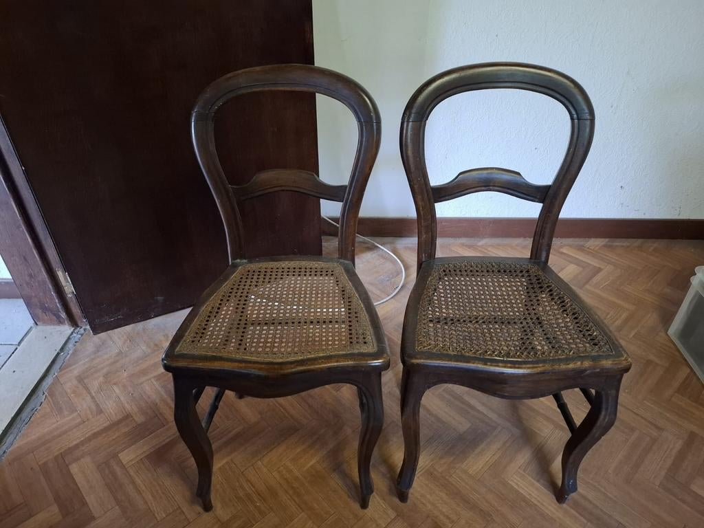 2 antieke Louis Phillippe stoelen, Antiek en Kunst, Ophalen