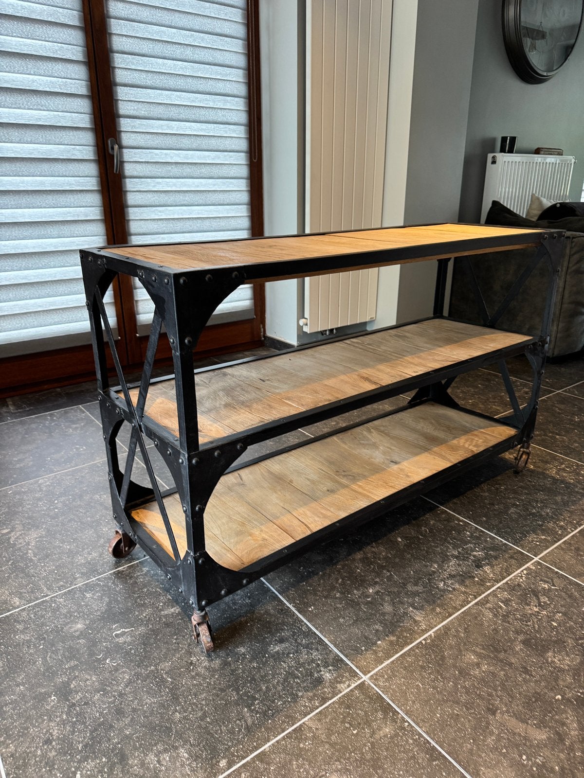Meuble console industriel, Maison & Meubles, Enlèvement, Comme neuf