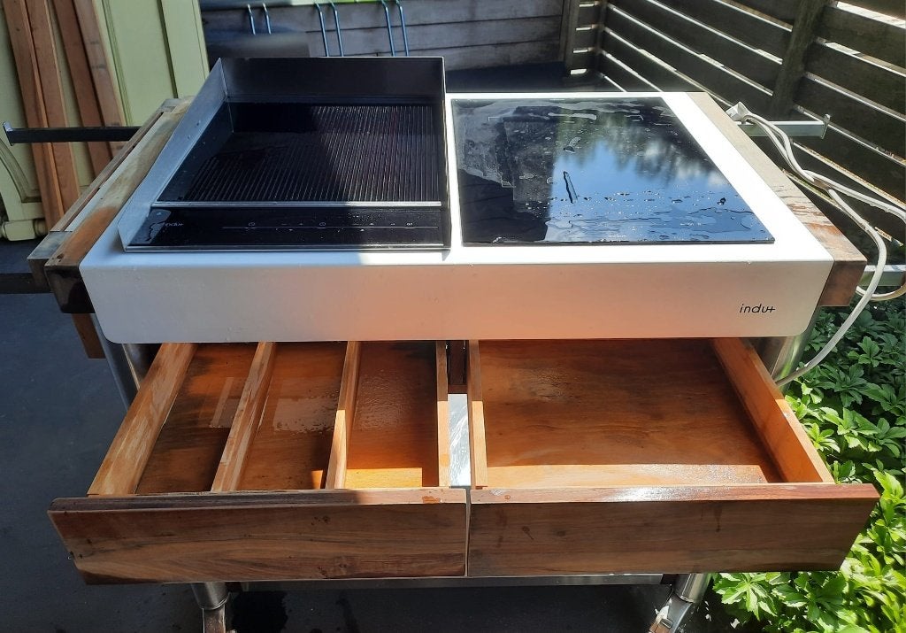 Barbecue - Cuisine d'extérieure - Grill et Plancha, Tuin en Terras, Ophalen, Zo goed als nieuw, Hout