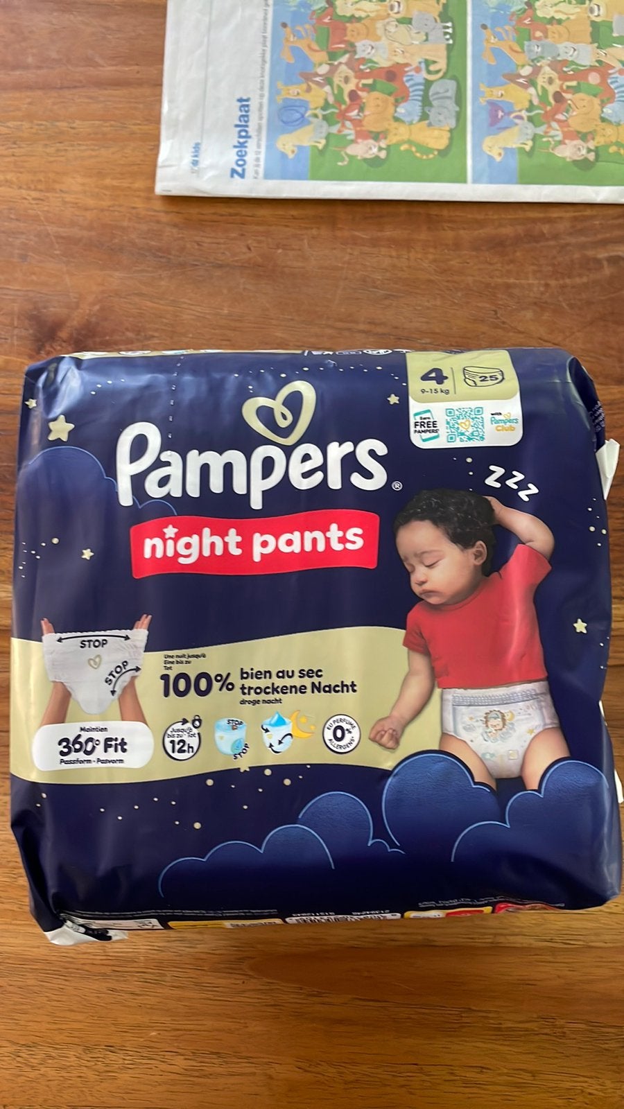 Pampers night pants - maat 4 - 9/15kg - 25 stuks, Ophalen of Verzenden, Zo goed als nieuw