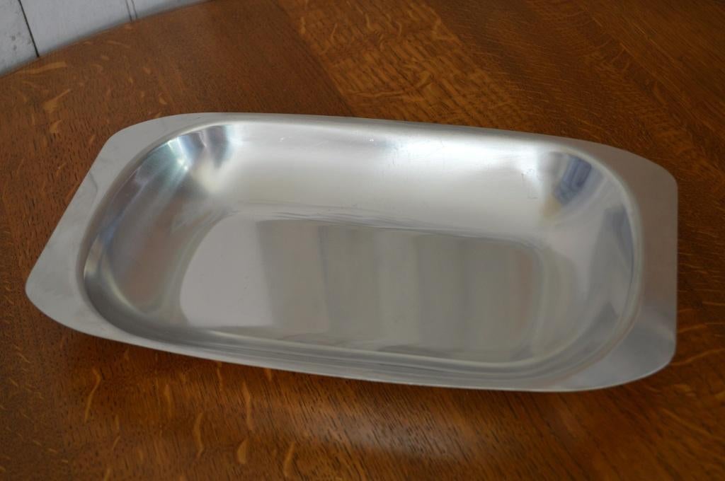 Inox Rechthoekige schaal 35 x20 cm diepte 4 cm, Overige materialen, Gebruikt, Schaal, Ophalen of Verzenden