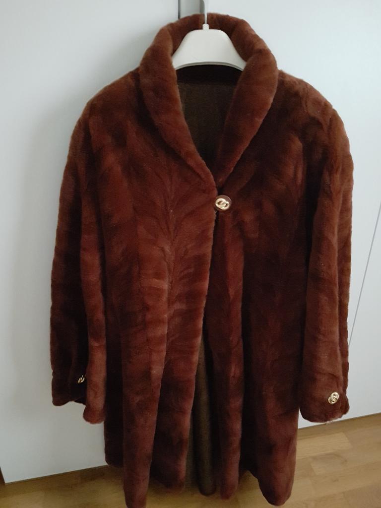 Exclusieve bontjas in geschoren nerts (vison)- maat 44, Kleding | Dames, Ophalen, Zo goed als nieuw, Maat 42/44 (L)