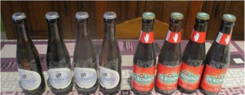 4 Vieilles bouteilles de Hoegaarden et 4 bouteilles de De Ko, Enlèvement ou Envoi, Neuf, Bouteille(s), De Koninck