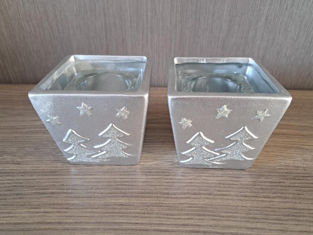Kerstdecoratie voor kaarsen 2 stuks, Enlèvement ou Envoi, Comme neuf