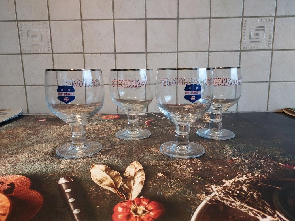 Chimay blauw logo bierglas, Verzamelen, Ophalen of Verzenden, Zo goed als nieuw, Bierglas