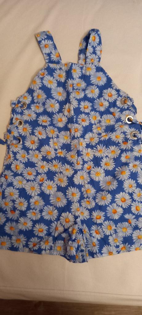 blauwe jumpsuit met bloemen zara maat 128, Overige typen, Meisje, Ophalen of Verzenden, Zo goed als nieuw
