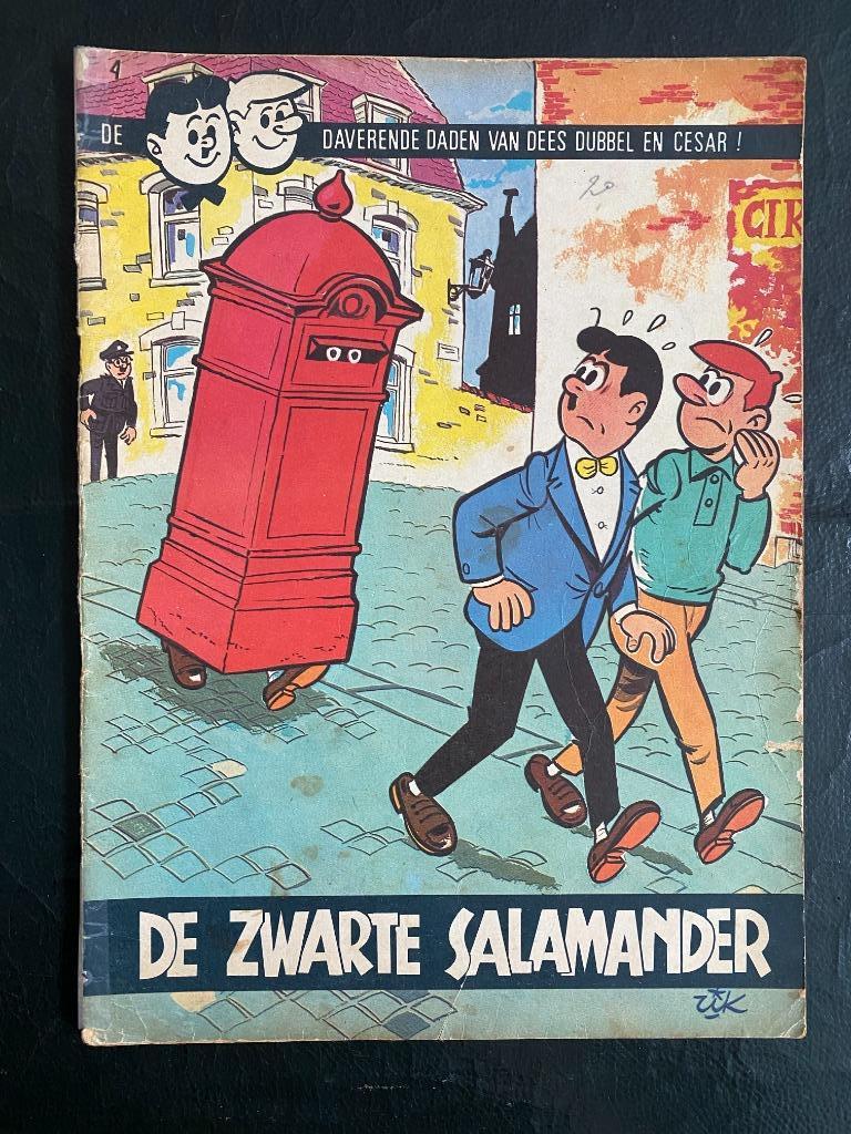 Dees Dubbel & Cesar nr 4 : De zwarte Salamander-1e druk 1966, Gelezen, Rik Clement, Verzenden, Eén stripboek