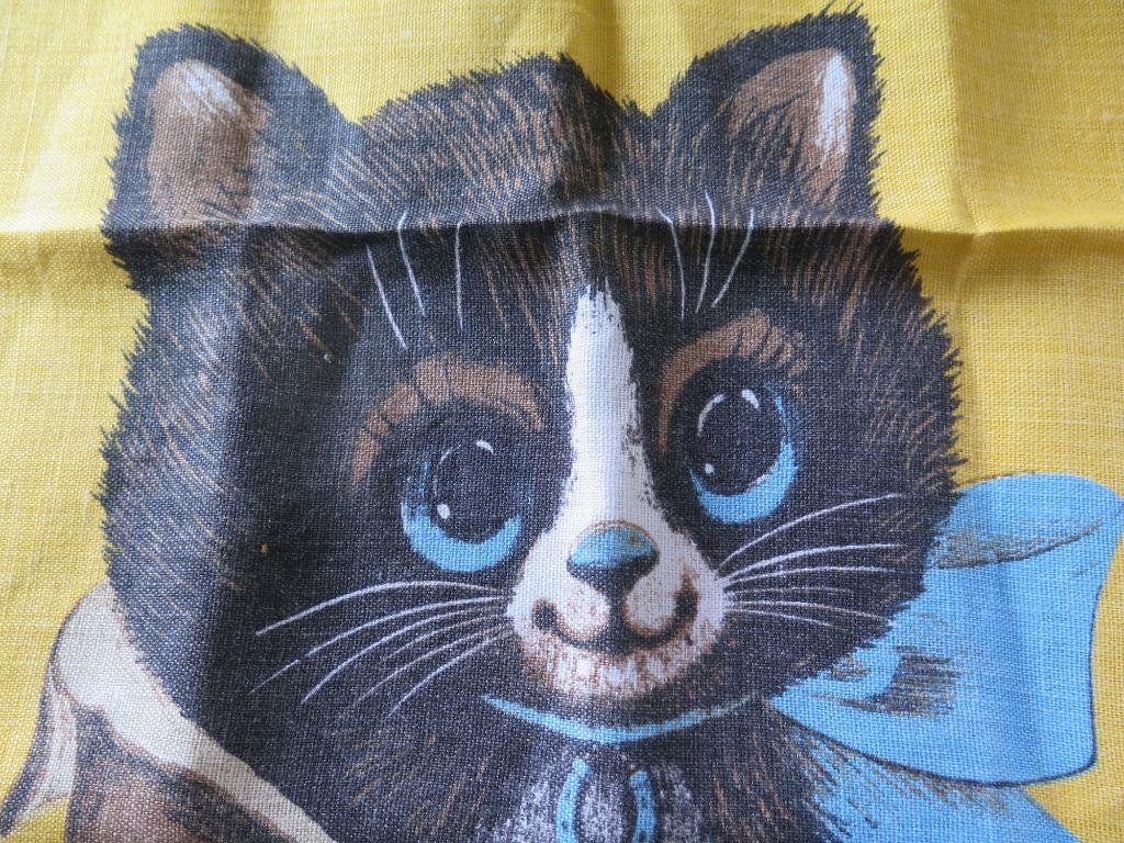 linnen vaatdoek met afbeelding kat, Ophalen of Verzenden, Nieuw, Dier