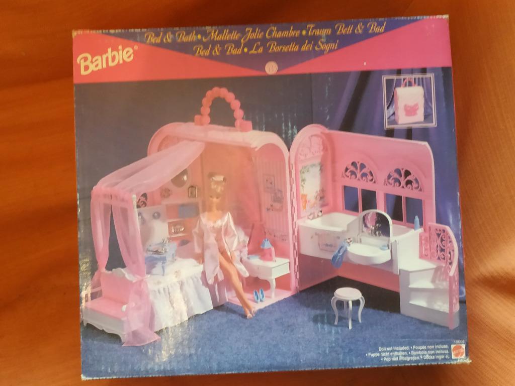 Barbie valies met slaapkamer- en badkamer, Ophalen of Verzenden, Nieuw