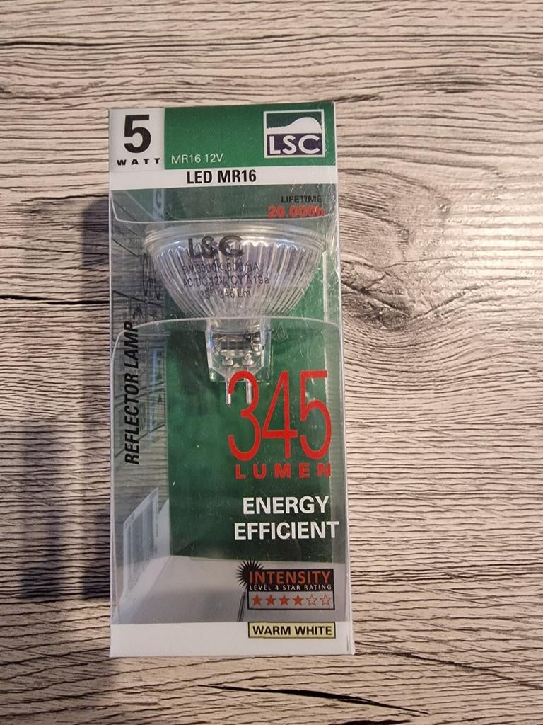 Spot Lsc led 5watt mr16 12v 345 lumen blanc chaud, Ophalen, Led