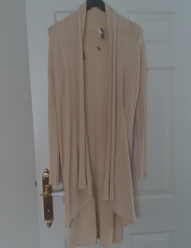 Gebreide jurk met vest, Maat 38/40 (M), Ophalen of Verzenden, Knielengte, Roze