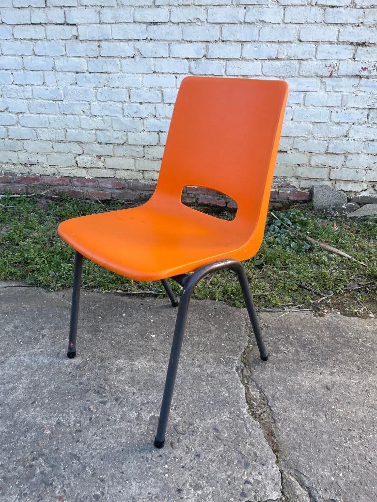Vintage Oranje Stoel - 150€ per set van 4, Enlèvement ou Envoi